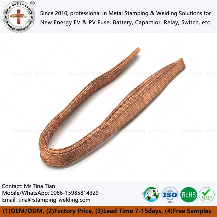 Custom Flexible Copper Braid Bond for High Current Applications