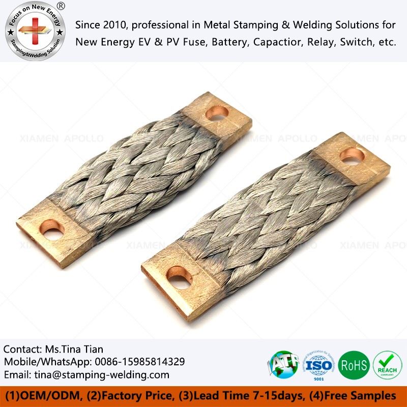 Tinned copper braid earthing tape